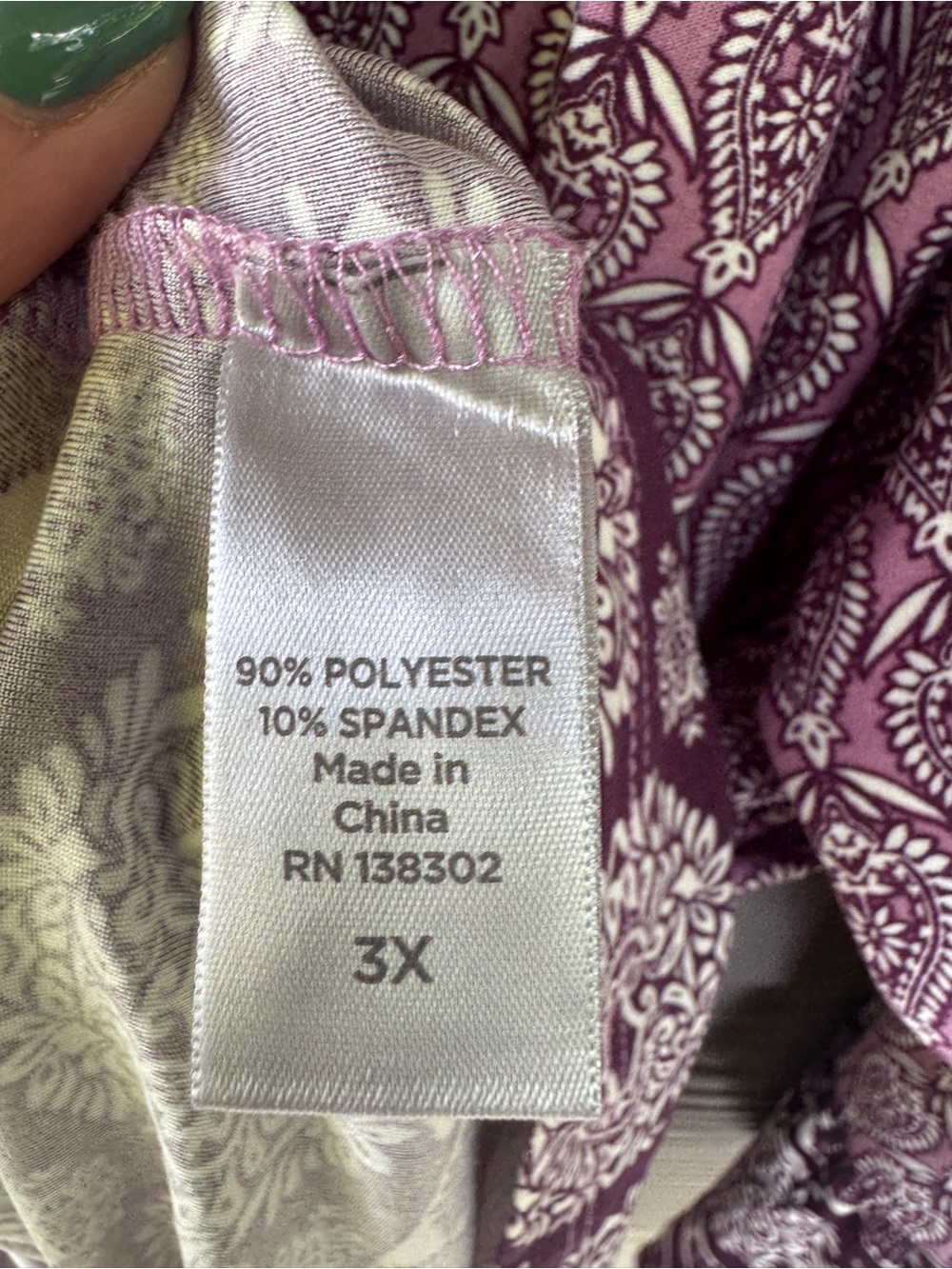 Avenue Blouse Womens 3X Purple Paisley Boho Bell Sleeve Peasant Tunic Top - Picture 5 of 10